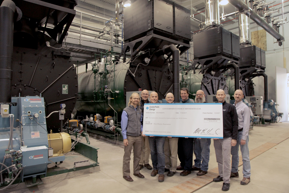 CenterPoint Presents 140 570 Rebate Check For New Process Boiler Plant 