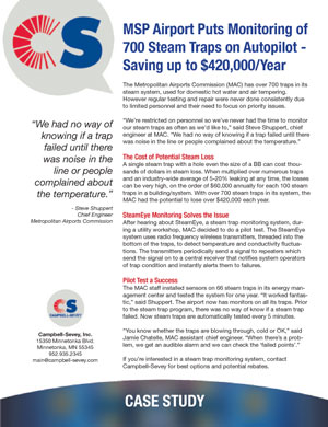 Case Study: MSP Airport Puts Monitoring of 700 Steam Traps on Autopilot