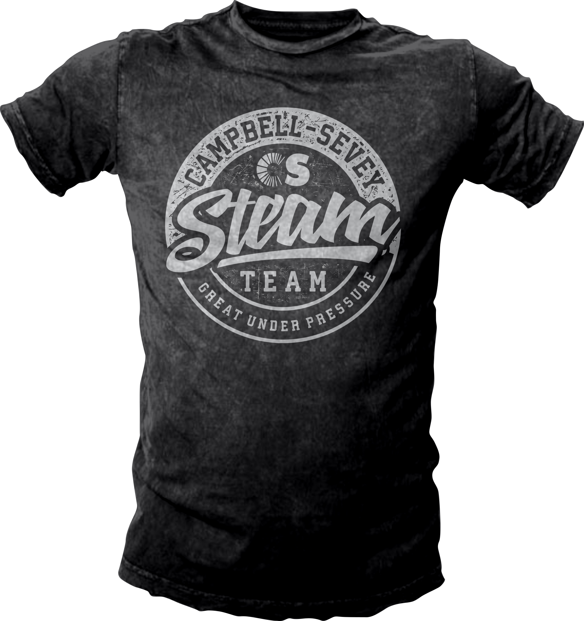 Campbell-Sevey’s “Steam Team” t-shirt
