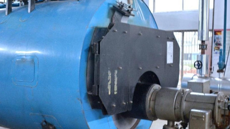 blue efficient boiler in industrial complex