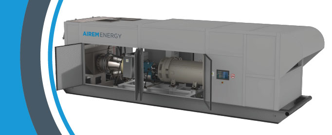 Airem Energy's new 1.8MW Turbine with a blue swoop next to it